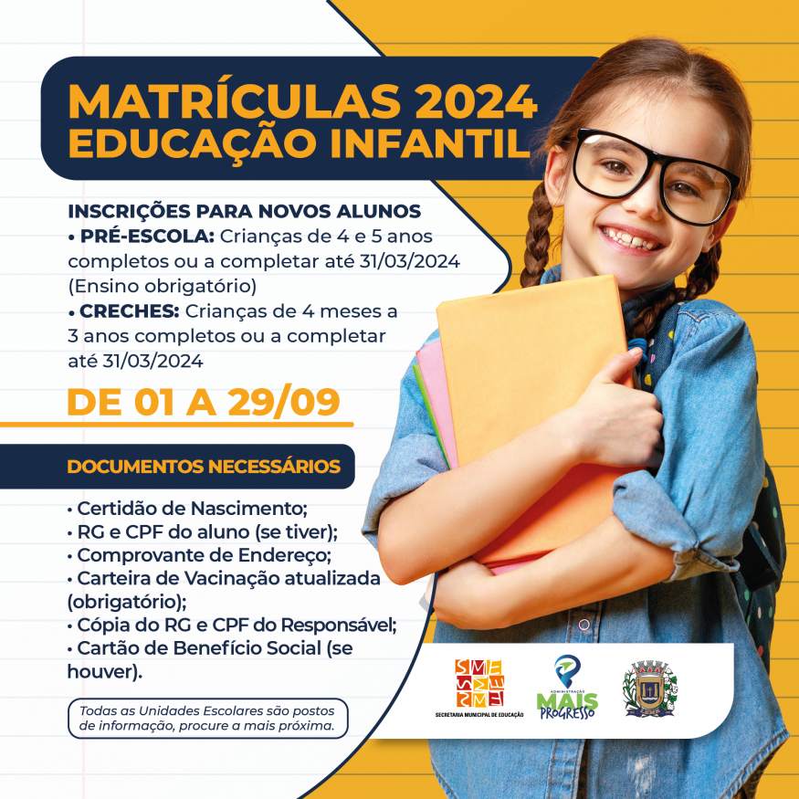 Secretaria De Educação Informa Sobre As Matrículas 2024 Ensino Infantil Prefeitura Municipal 0183